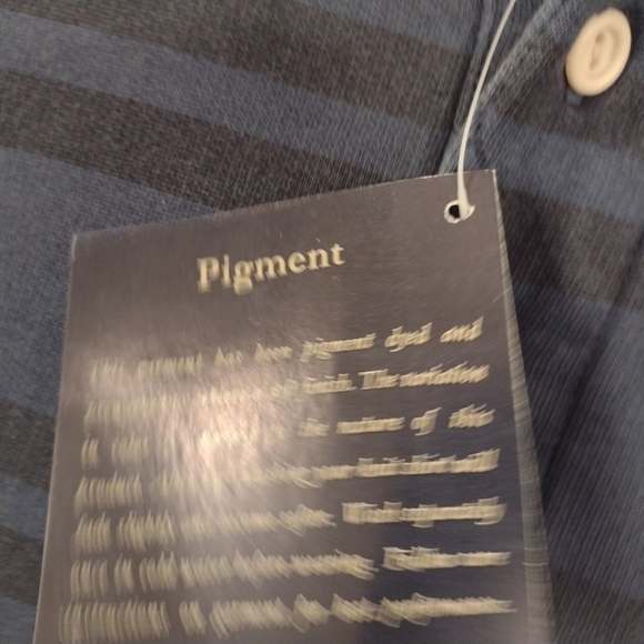 World Island - Blue & Black - Horizontal Striped - Long Sleeve Polo Men's XL NWT - Picture 5 of 11